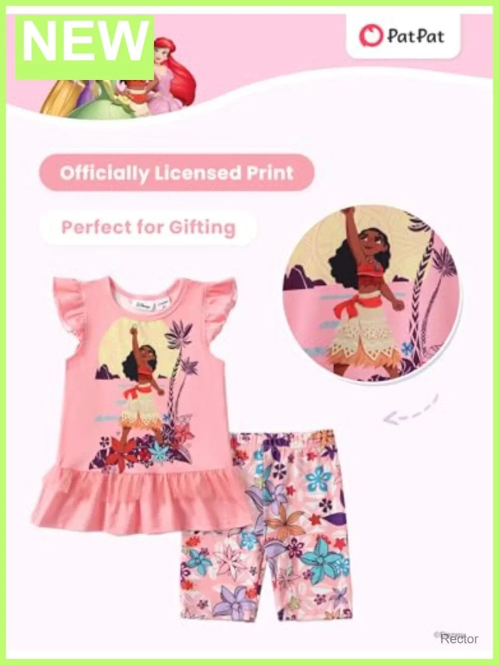 Disney Toddler Girls 2pc Outfit Top & Pants Set Ruffle Sleeve Casual